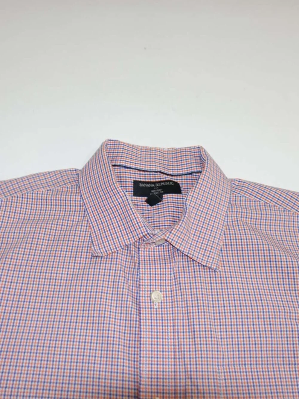 Banana Republic Men's Non Iron Classic Fit Dress Shirt Large 16 - 16.5 Check
